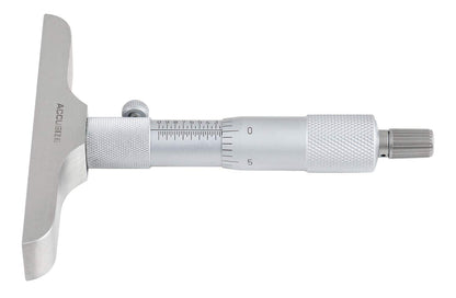 Accusize Industrial Tools 0-6'' by 4'' Base Depth Micrometer, 0.001'' Resolution, 6 Rods, 2025-4201