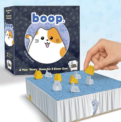 BOOP by Smirk and Dagger | Adorable 2 Player Cat and Kitten Strategy Game with 32 Wooden Pieces | Fast Tactical Puzzle Gameplay for Families Couples Kids and Adults | Ages 10+