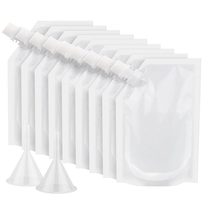 ERKOON 9-Pack Concealable Drinking Flasks - 5oz Reusable Leakproof Pouches with 2 Funnels for Travel & Outdoor