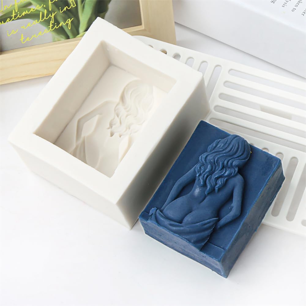 Sunch Craft Silicone Soap Mold Sexy Lady Back Candle Mould Chocolate Resin Mold Soap Making Mold (A)
