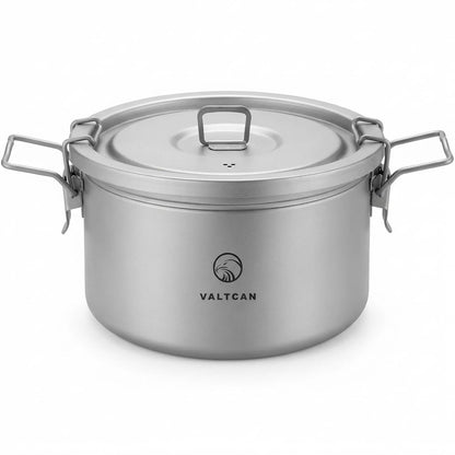 Valtcan 2000ml Titanium Rice Cooker Pot with Locking Lid 67 fl oz, Grade 1 No Coating PFAS-Free, Inner Pot with Measurement Marks, Ultralight 589g Camping Cookware for Backpacking Home Kitchen