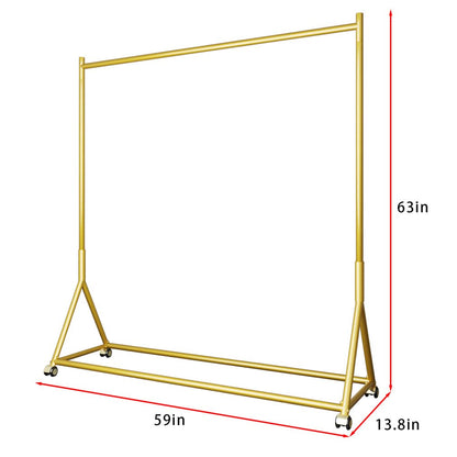 DR.IRON Modern Gold Clothing Racks Rolling Clothes Rack for Hanging Clothes Heavy Duty Metal Garment Rack Perfect for Home or Cloth Store(Gold)