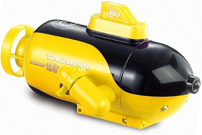 GoolRC Mini Remote Control Submarine RC Submarine 4-Channel Remote Control Boat Forward/Diving Backward/Surfacing Left Turn Right Turn Yellow