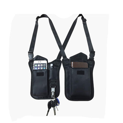 Anti-Thief Hidden Underarm Shoulder Bag, Concealed Pack Pocket, Multi-Purpose Men/Women Safety Double Storage Armpit Holster Tactical Bag for Travel Outdoors