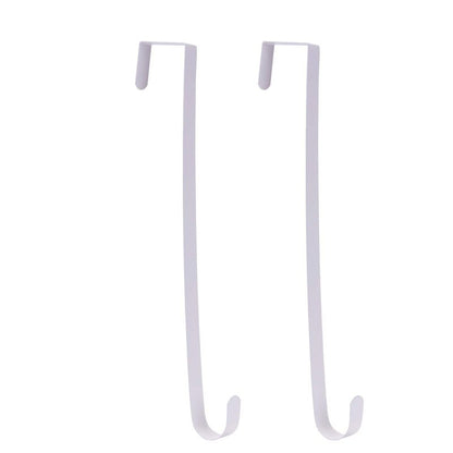 Sattiyrch 15" Wreath Hanger for Front Door,Sturdy Steel Wreath Door Hanger,Over The Door Hanger Hook (White,2)