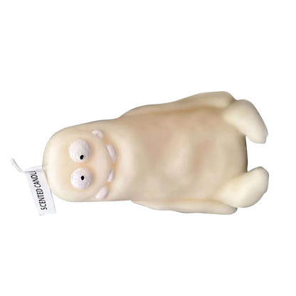 RASTKY Clay Man Shape Fragrant Candle Smokeless Funny Cute Souvenir for Home Wedding Gift 5.6oz (Thin White)