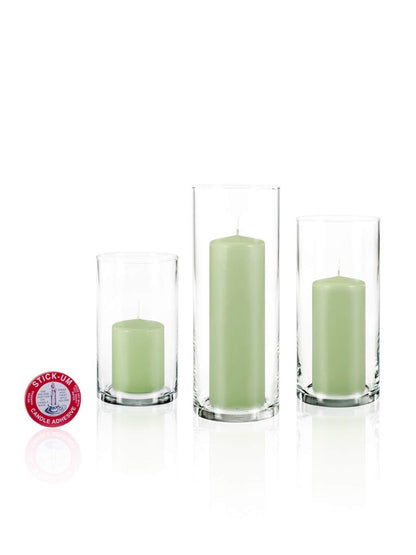 yummi Set of 12 Slim Pillars and Cylinder Vases - Mint