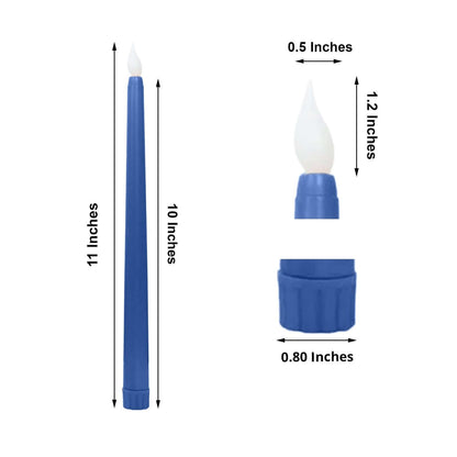 Efavormart 8 Pack Mixed Blue Flameless LED Taper Candles, 11" Flickering Battery Operated Candles for Birthday Party, Boy Baby Shower & Event Decor