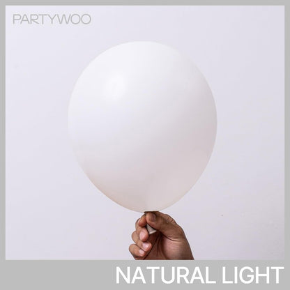 PartyWoo White Balloons 155pcs Different Sizes Pack of 18 12 10 5 Inch Matte White Latex Balloon Arch Kit Garland for Wedding Bridal Graduation Baby Shower Birthday Party Decorations White-Y13