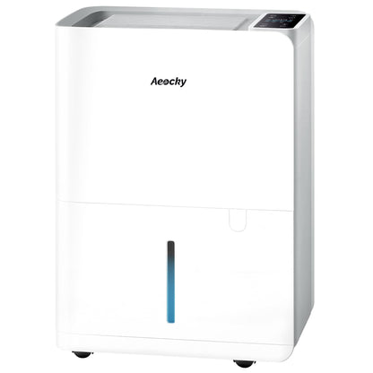 AEOCKY 50 Pint/Day Compressor Dehumidifier, 3500Sq.Ft for Basement, Home, Bedroom, Bathroom, with Drain Hose, Intelligent Humidistat, Quiet