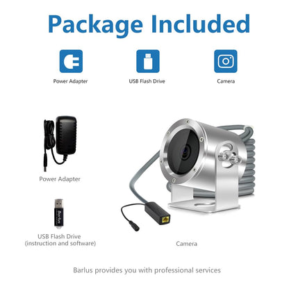 Barlus Underwater Camera, Aquarium Live Streaming Pond 5MP Camera with 32ft Cables
