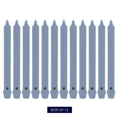 Colonial Candle Unscented Taper Candle, Classic Collection, Wedgewood, 10 in, Pack of 12 - Up to 8 Hours Burn