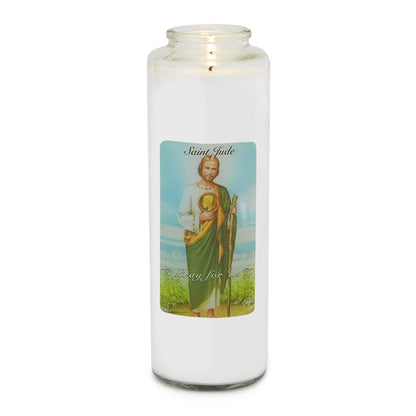 Root Candles Prayer Candles Clear Glass Devotional 7-Day Prayer Candle, 1-Count, Saint Jude
