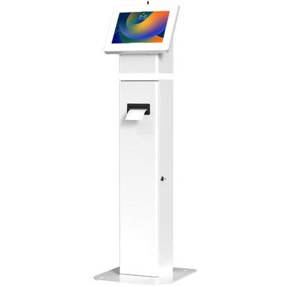 Deluxe Kiosk Floor Stand – Interactive Kiosk Floor Stand with Premium Tablet Enclosure, LED Light and Printer Compartment - for iPad, Galaxy & More Tablets - (PAD-IKPS)