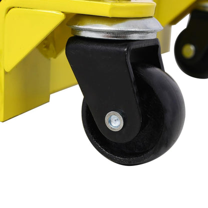 SLifet Hydraulic Motorcycle Lift Jack, 1500 LBS Capacity Foot-Operated Motorcycle Lift Table, ATV Scissor Lift Jack with 4.5" - 15" Lifting Range, Portable Motorcycle Lift Table with Wheels Yellow