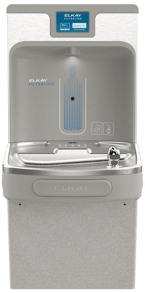 Elkay LZS8WSVRLK Filtered Fountain & EZH2O Bottle Filling Station, Lt. Gray Gran
