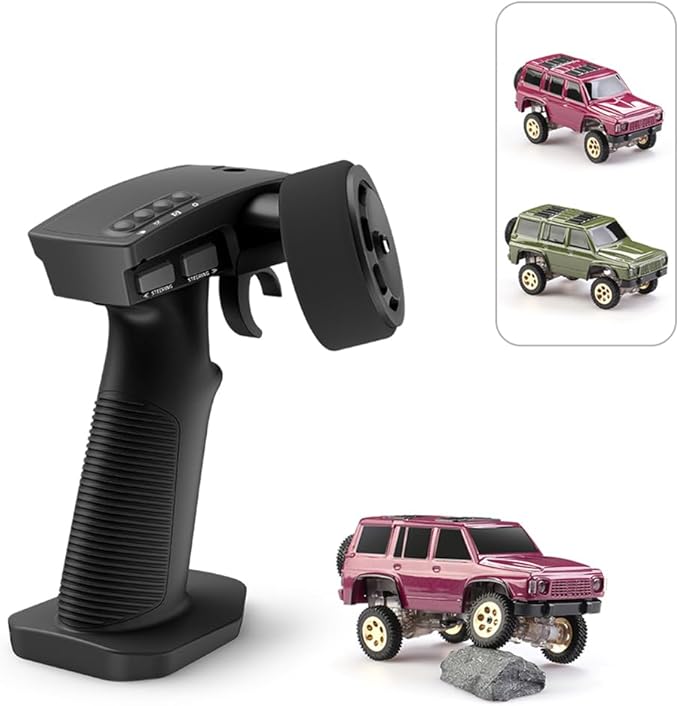 Mini RC Crawler Truck 4x4 1/64 Scale 2.5 KM/H RTR RC Car RC Rock Climbing Hobby Remote Control Car Off-Road Vehicle RC Buggy with LED Lights Ready-to-Run for Adults