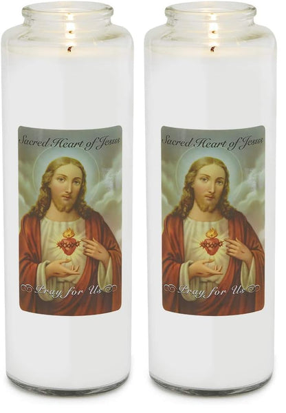 Root Candles Clear Glass Devotional 7-Day Prayer Candle, 1-Count, Sacred Heart of Jesus (Pack of 2)