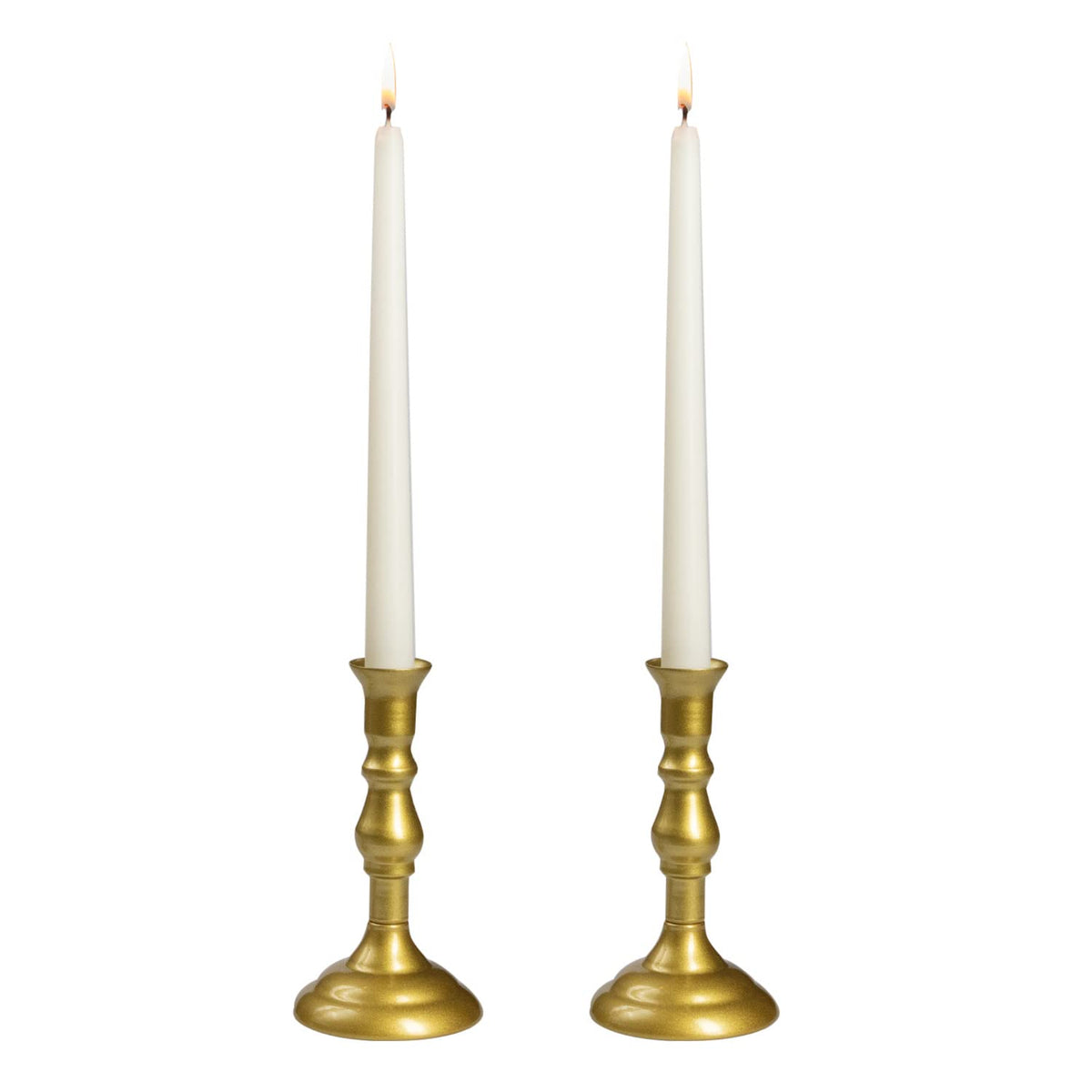 Royal Imports Gold Taper Candle Holder, Modern Metal Tapered Candlestick Holders, Centerpiece Decoration for Home or Wedding, 2 Pc Set, 6"