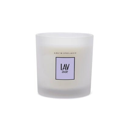 Archipelago Botanicals Hand-Poured Soy Wax Blend Scented Candle with Fragrance Oils, Lead-Free Cotton Wicks, Glass Candle Jar with Gift Box, Burns Approx. 60 Hours, Lavende, 10 Oz.