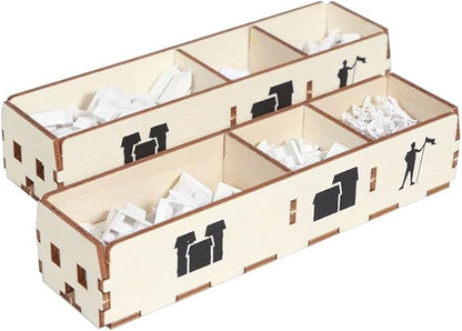 The Broken Token Game Organizer Compatible with Spirit Island - Wooden Game Organizing Box with Multiple Trays