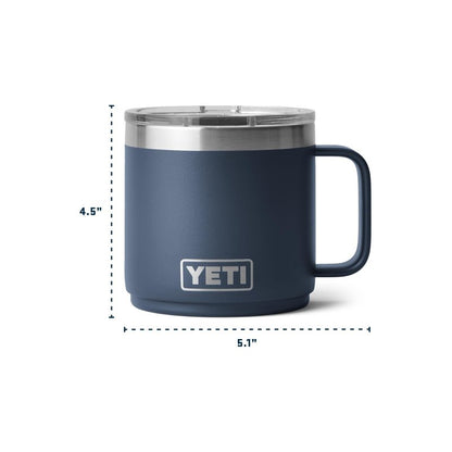 YETI Rambler 14 oz Ceramic Lined Stackable Mug, Vacuum Insulated, Stainless Steel with MagSlider Lid, Black