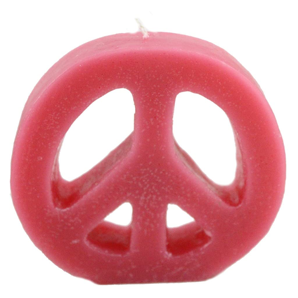 Candlestock Handmade Colorful Peace Sign Candle - Red - Yellow - Green - Blue - Lavender - Pink (Green)
