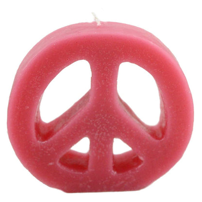 Candlestock Handmade Colorful Peace Sign Candle - Red - Yellow - Green - Blue - Lavender - Pink (Green)