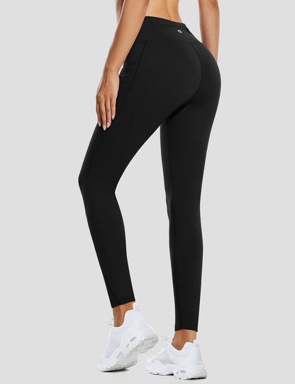 BALEAF Women's Fleece Lined Leggings Snow Ski Water Resistant Pockets High Waisted Tight Winter Hiking Warm Running Leggings