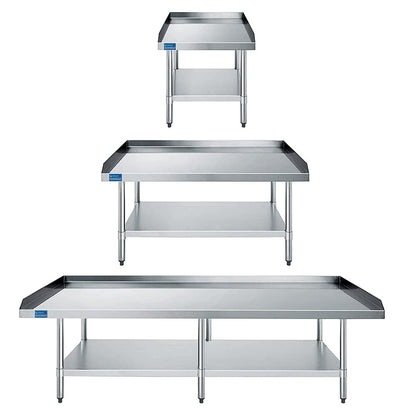 AmGood Stainless Steel Equipment Stand | Height: 24" | Commercial Heavy Duty Grill Table | Customize Your Size + Add Casters