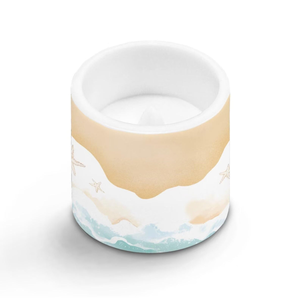 NETILGEN Beach Ocean Wave Decorative Flameless LED Pillar Candles with Timer Remote Control 4 Packs Set 3 inch Realistic Flickering Candles with Battery Powered