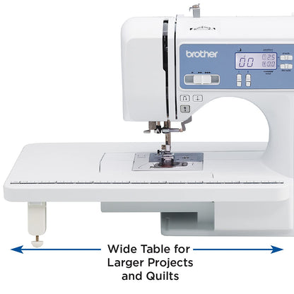 Brother XR9550 Sewing and Quilting Machine, Computerized, 165 Built-in Stitches, LCD Display, Wide Table, 8 Included Presser Feet, White
