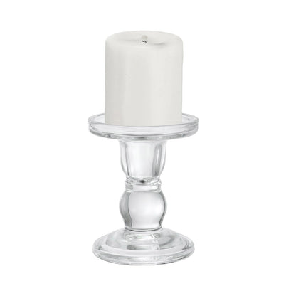 uxcell 11 cm Glass Candle Holder for Taper/Column Candles, Candle Holders Tealight Stand Candlestick for Tealight Wedding Table Centerpiece Home Decor, Transparent