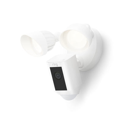 Ring Floodlight Cam Wired Plus — Outdoor home or business security with motion-activated 1080p HD video and floodlights, (2021 release) White