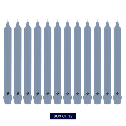 Colonial Candle Unscented Taper Candle, Classic Collection, Wedgewood, 12 in, Pack of 12 - Up to 10 Hours Burn
