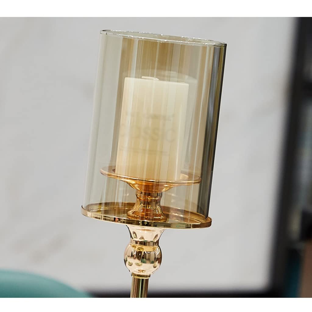 Candlestick Holders European Metal Crystal Candle Lantern Gold Candle Holders Wedding Centerpieces Center Table Candlesticks Parties Home Decor Candle Holders (Color : A)