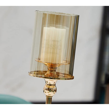 Candlestick Holders European Metal Crystal Candle Lantern Gold Candle Holders Wedding Centerpieces Center Table Candlesticks Parties Home Decor Candle Holders (Color : A)