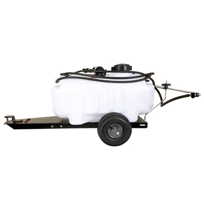 Brinly Self-Storing Tow Behind Lawn and Garden Sprayer with Collapsible Boom, 25-Gallon