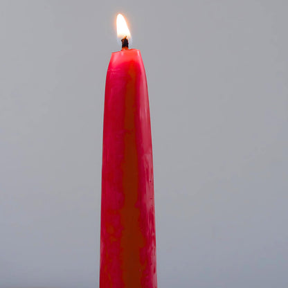 Candlestock Beeswax Taper Candles – Standard 7/8" Diameter, Pure 100% Natural USA Beeswax, Cotton Wick, Dripless, Long-Burning, Handmade in Woodstock, NY- 12 Inches - 1 Pair (2 Candles) - Rose Red