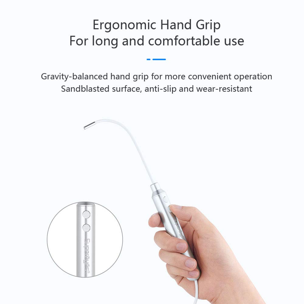 Supereyes Otoscope, Upgraded 4mm Ultra-Thin Ear Endoscope, 1.0 Megapixels HD Ear Video Inspection Camera, USB Ear Borescope Waterproof with Flexible Shaped Hose for iOS & Android Smartphone