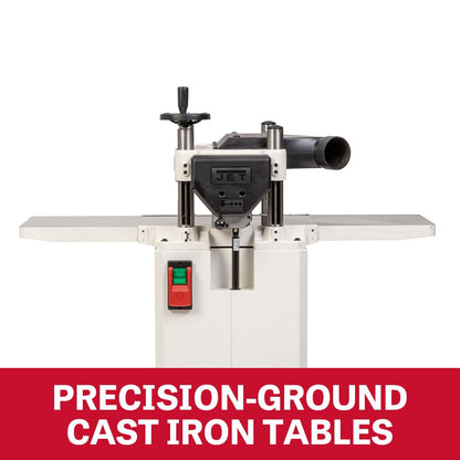 JET 15-Inch Thickness Planer for Woodworking, Helical Style Cutterhead with 2-Speed (16 FPM / 20 FPM) Feed Rate, 3 HP, 230V 1Ph (JPW-15BHH)