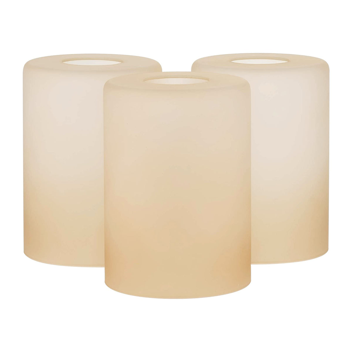 Kira Home Villa 6" Pendant Light Glass Shade Replacement w/Amber Cylinder Design (Set of 3), Bathroom Vanity Light & Chandelier Glass Upgrade, 6" x 4", Fits Threaded Medium Base Sockets