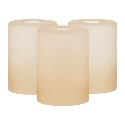 Kira Home Villa 6" Pendant Light Glass Shade Replacement w/Amber Cylinder Design (Set of 3), Bathroom Vanity Light & Chandelier Glass Upgrade, 6" x 4", Fits Threaded Medium Base Sockets