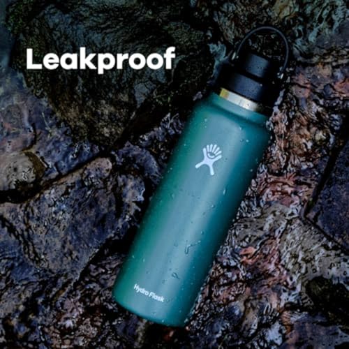 Hydro Flask Water Bottle - Insulated Stainless Steel - Wide Mouth Chug Lid, Non Spill, Leakproof in 32 Oz Cascade Blue
