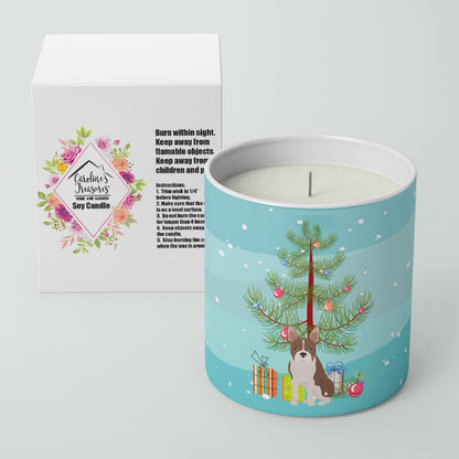 Caroline's Treasures CK3493CDL Boston Terrier Christmas Tree 10 oz Decorative Soy Candle Nature Soy Wax Essential Oil Home Decor Ideal for Bedroom Kitchen Bath Office Gift, 10 oz