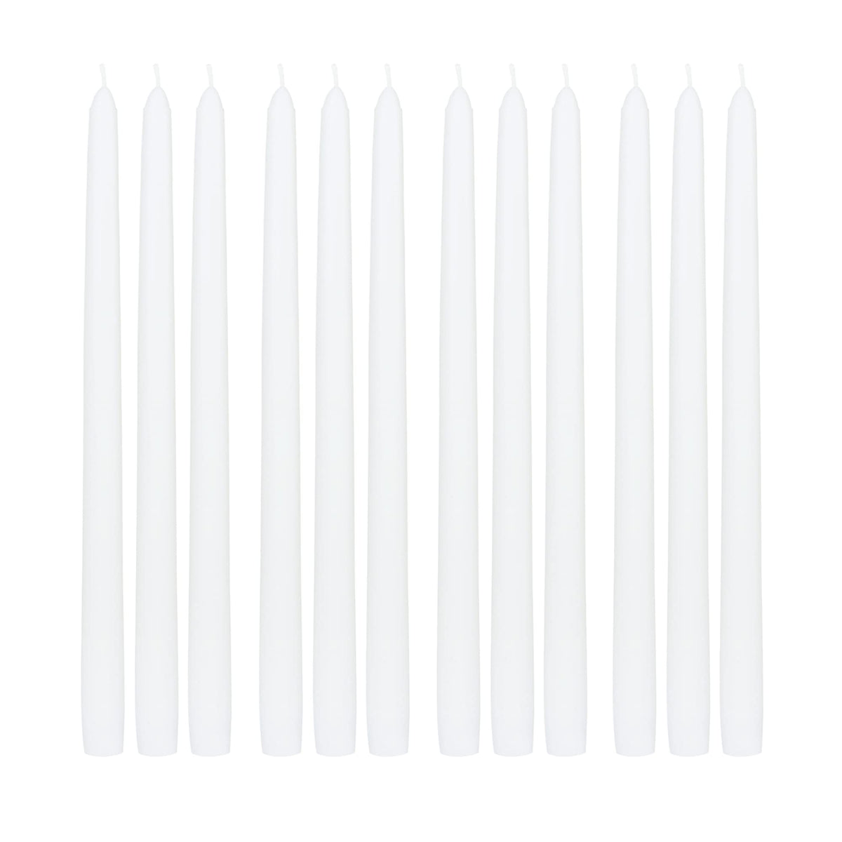 Zest Candle 12-Piece Taper Candles, 12-Inch, White