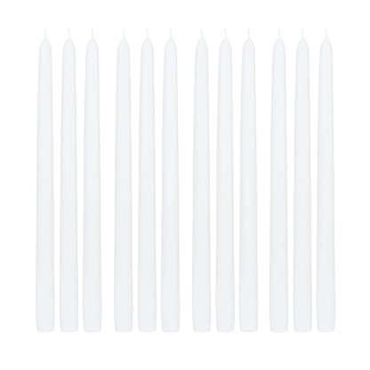 Zest Candle 12-Piece Taper Candles, 12-Inch, White