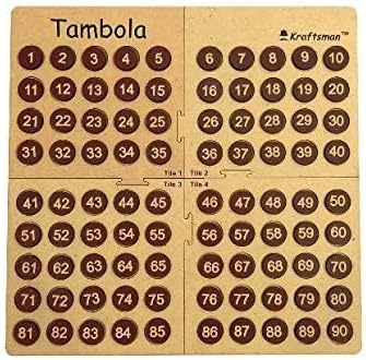 MilesMagic Portable Wooden Bingo Board Game | Housie Tambola Mind Game | Fun and Entertainment Number Calling Party Games with 600 Different Tickets (Amazon Exclusive)