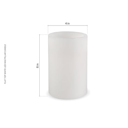 Mikasa 4x6 Inch White LED Pillar Candle with Flickering Flame - Real Wax Battery Operated Candle with Timer, Flameless Candle for Home Decor, Weddings, Holidays and Seasonal Displays