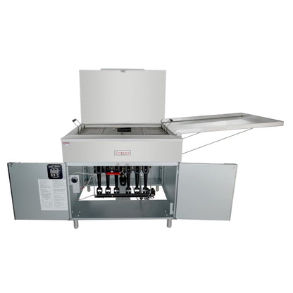 EMPURA 73" Liquid Propane Deep Donut Fryer | Commercial Doughnut Fryers with Reversible Drip Tray for Restaurant Concession Stand Cafe | 220 lb Oil Capacity, 73"W x 41.3"D x 58"H, Stainless Steel, NSF